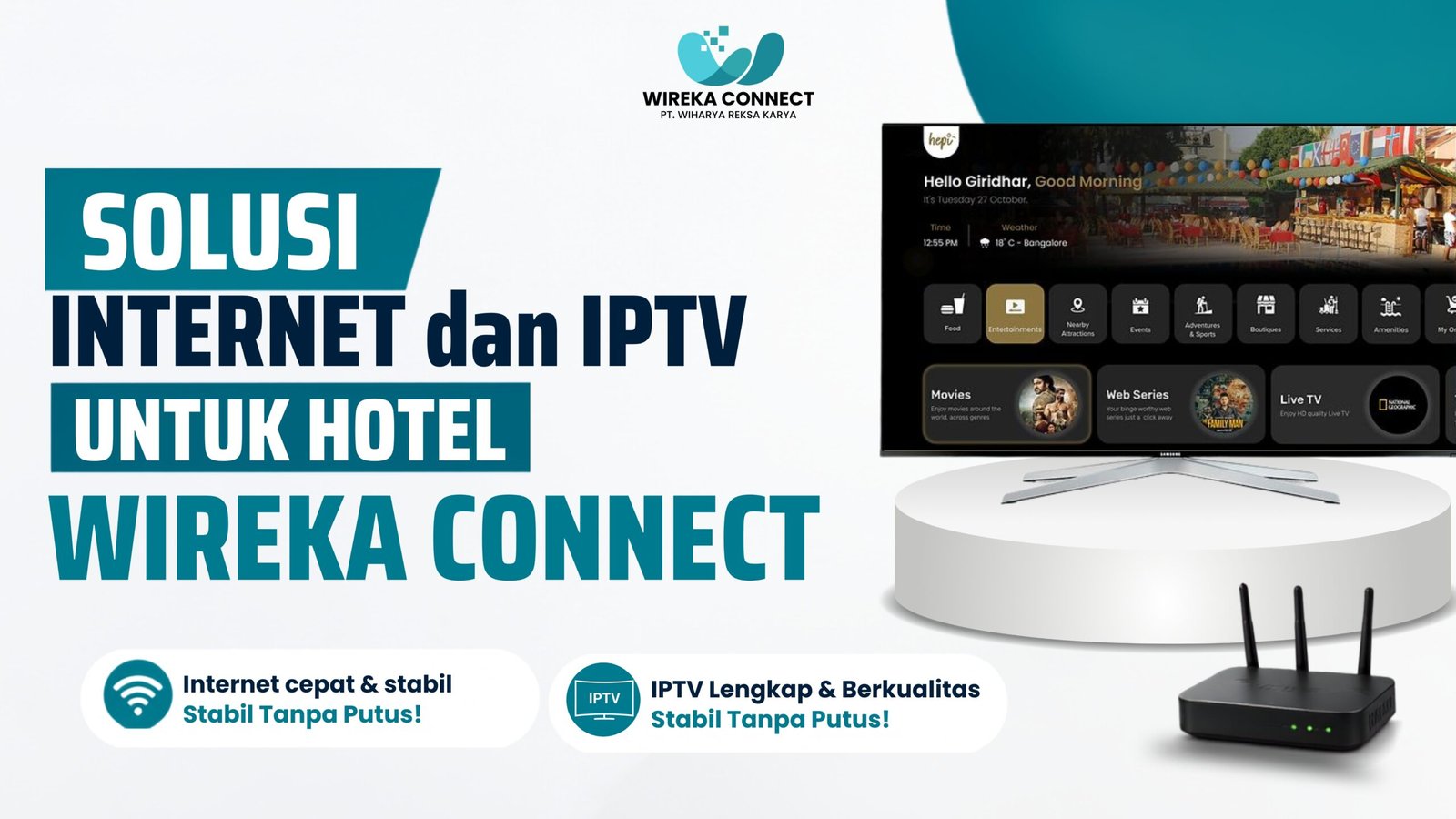 Read more about the article Solusi Internet dan IPTV untuk Hotel | Wireka Connect